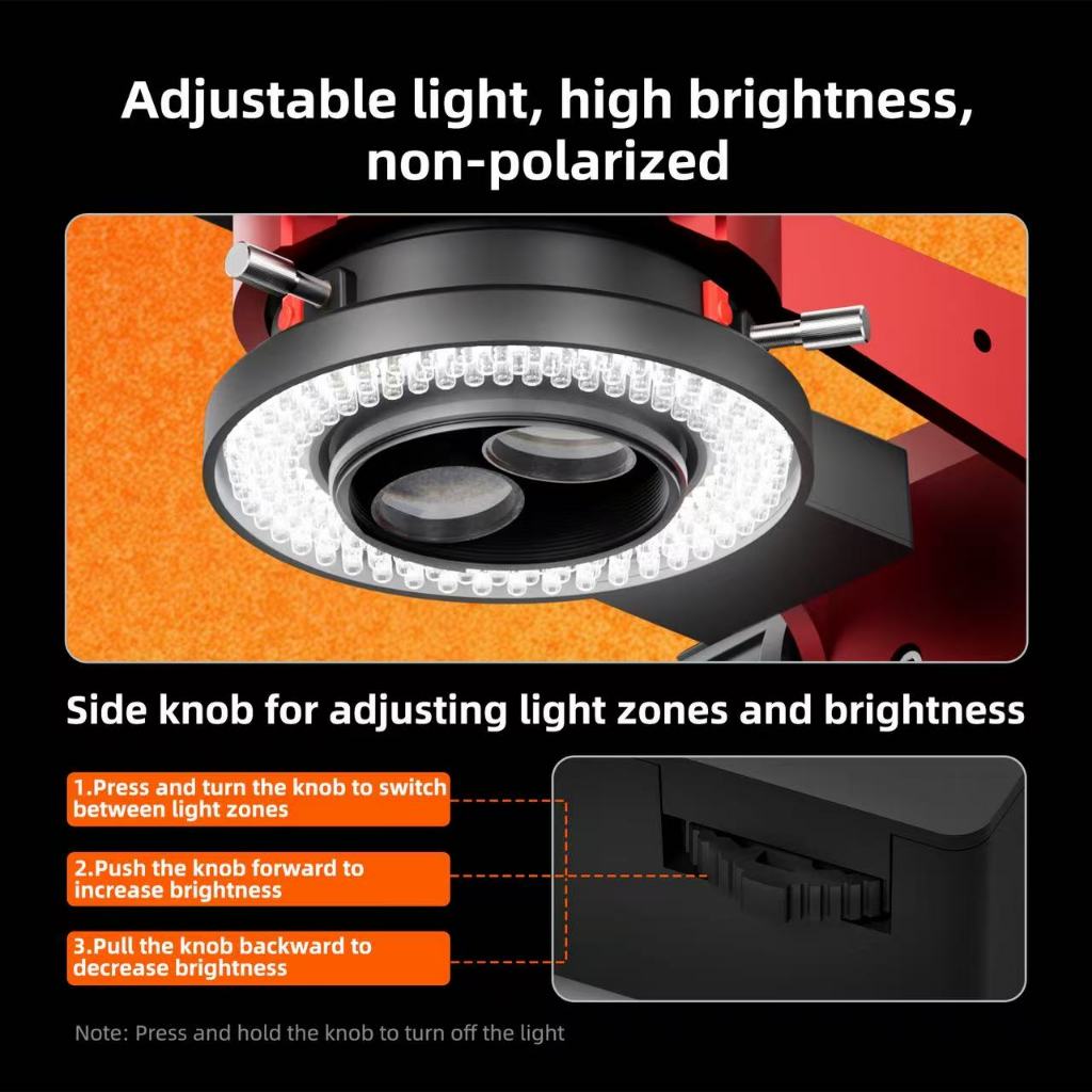 YCS 6558-Zone 144 LEDs Adjustable Brightness Microscope Light with Multi-Zone Lighting System - Image 5