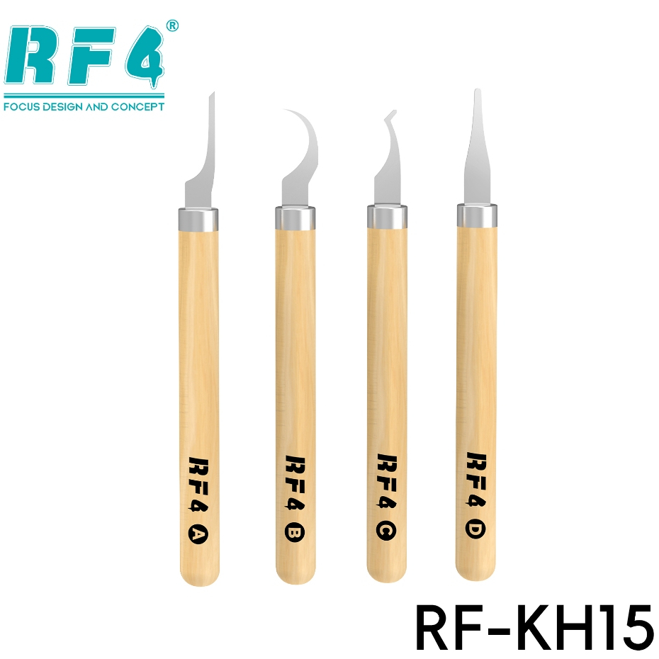 RF4 RF-KH15 4-in-1 Multifunctional Wooden Handle Ultra Thin Knife Set