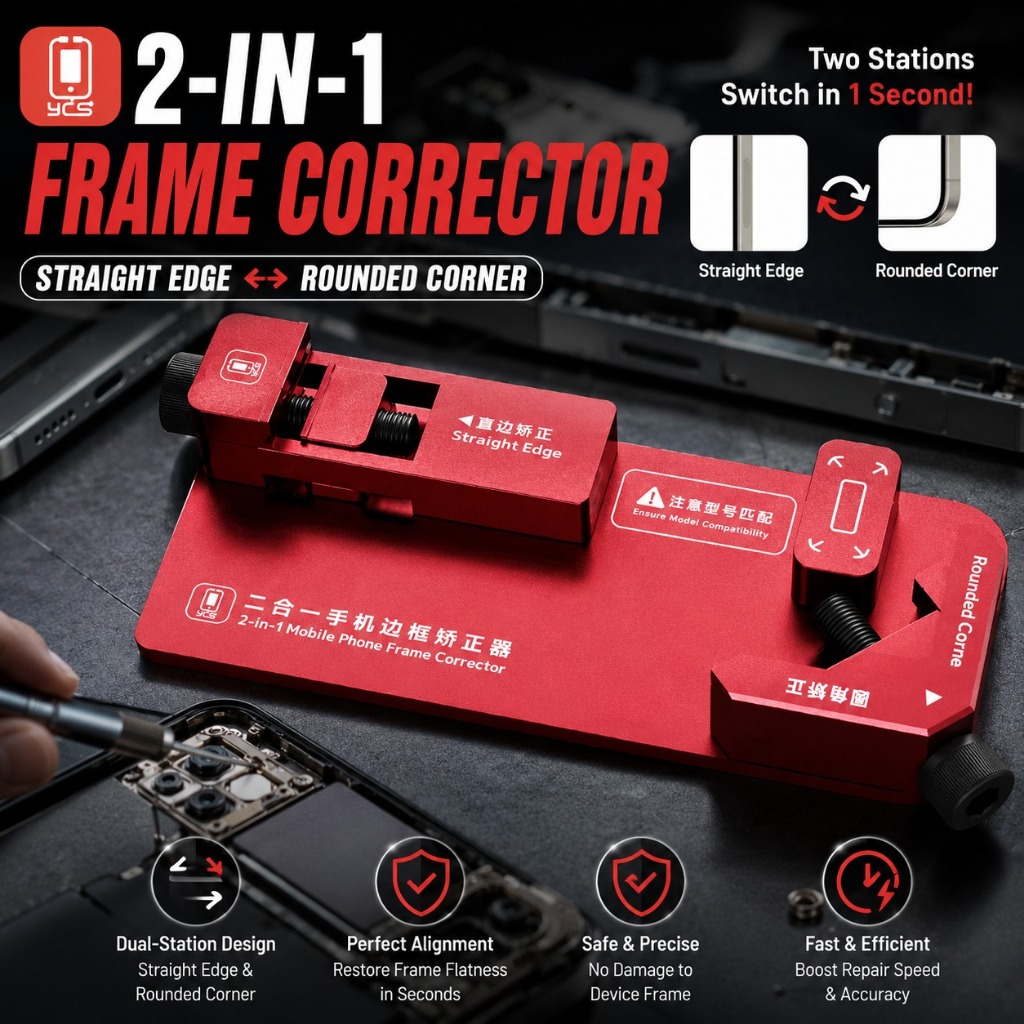 YCS  Rounded-Corner + Straight-Edge 2-in-1 Mobile Phone Frame Corrector