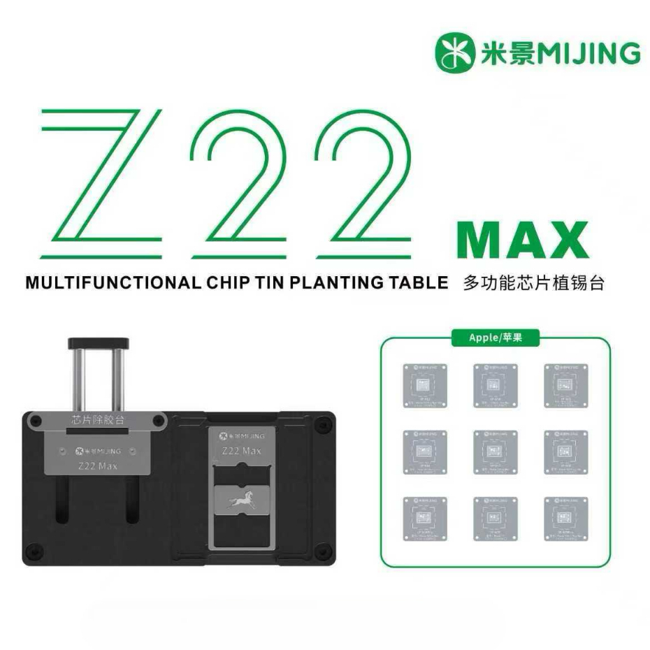 MIJING Z22MAX CPU Chip Tin Planting BGA Reballing Stencil Platform for IP 11-17 Series