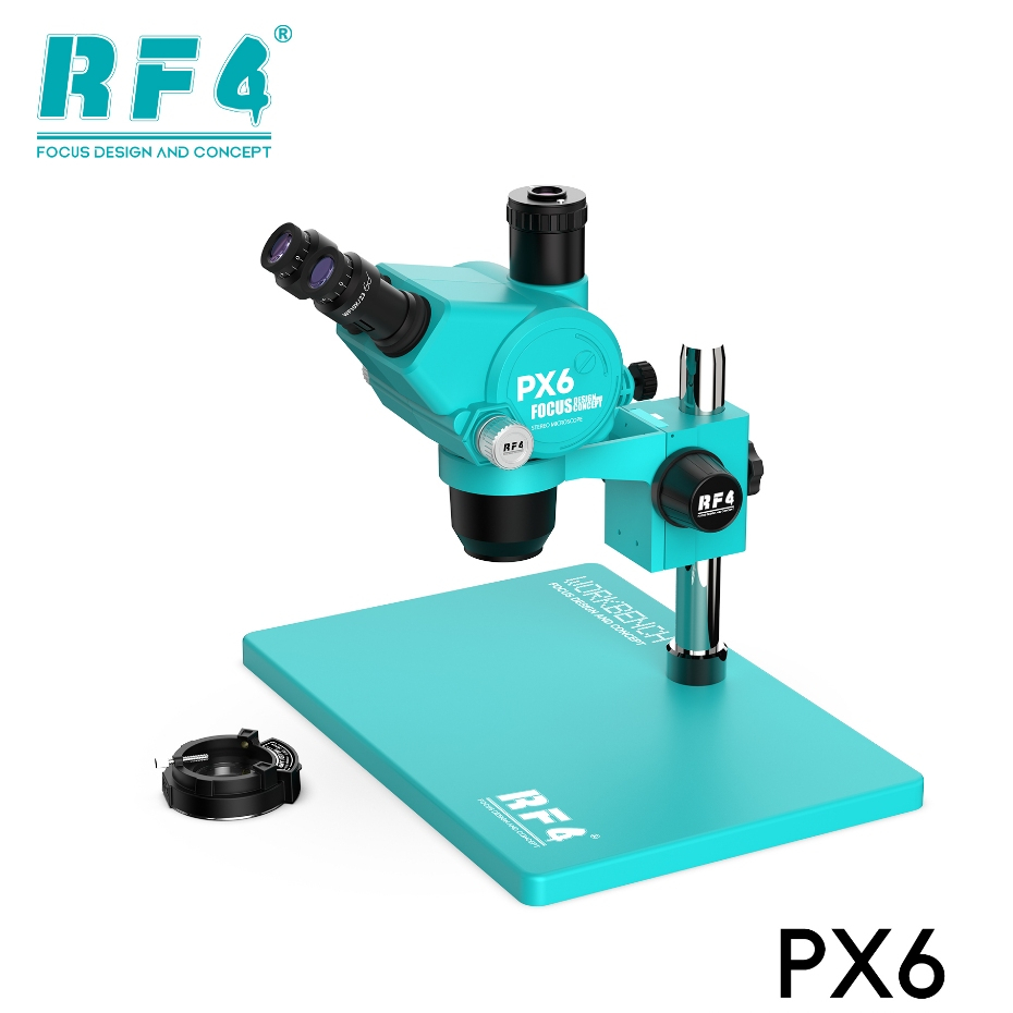 RF4 PX6 6.5-65X Synchronous Zoom Trinocular Stereo Microscope