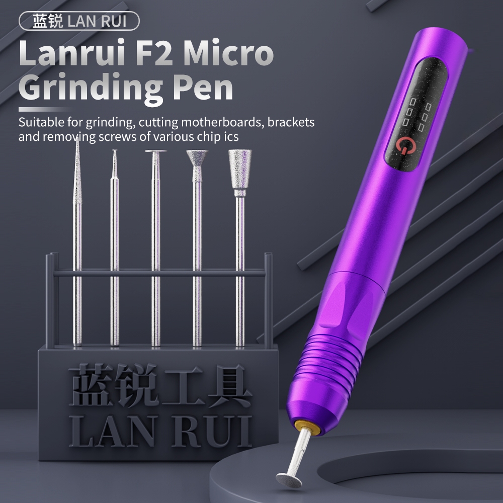 LANRUI F2 Multifunctional Electric Micro Grinding Pen with 5Pcs Grinding Heads