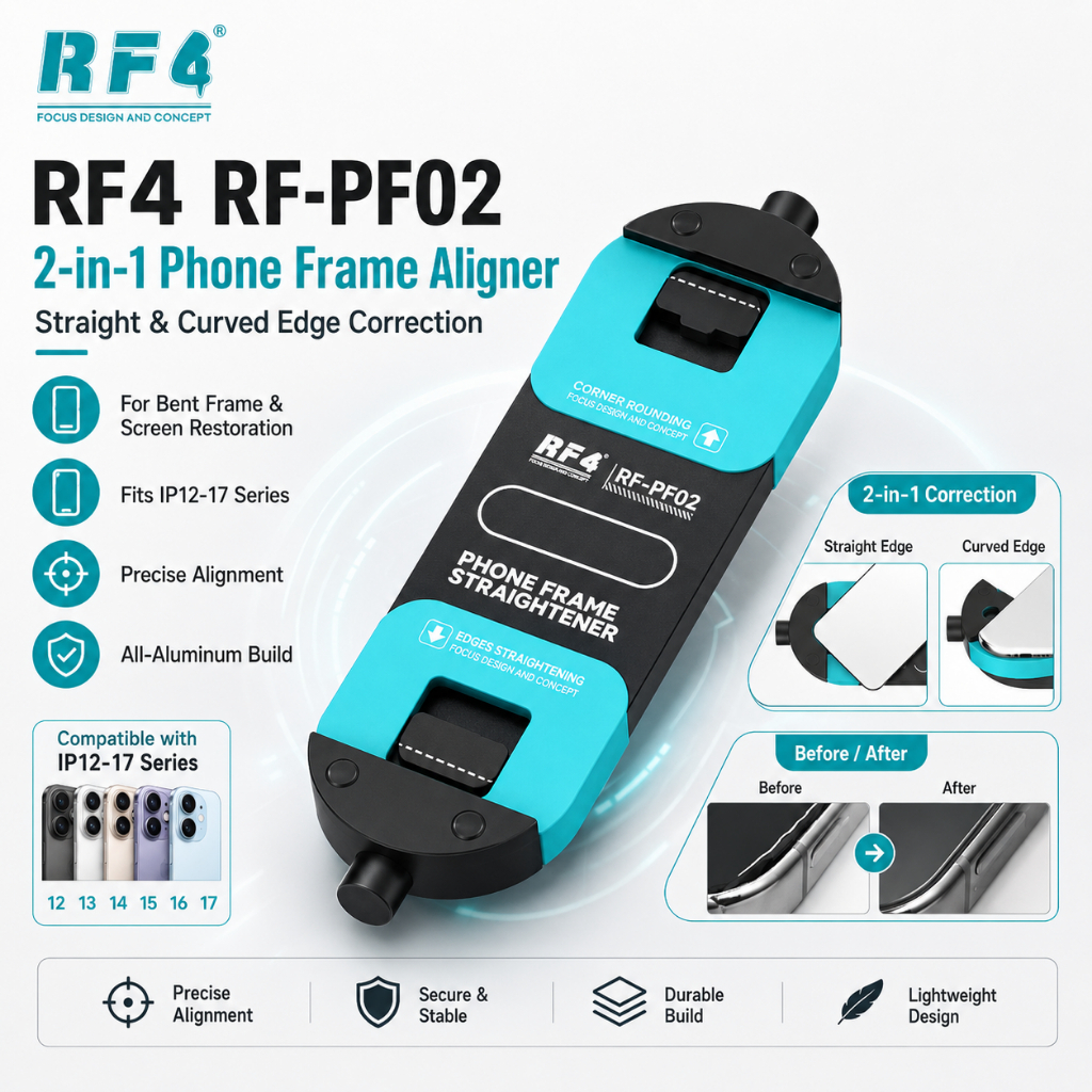RF4 RF-PF02 Rounded-Corner + Straight-Edge 2-in-1 Mobile Phone Frame Straightener