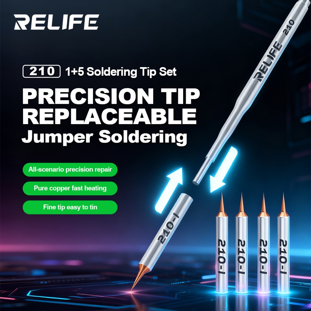 RELIFE  210 Soldering Iron Tip with 5Pcs Ultra Sharp Needles