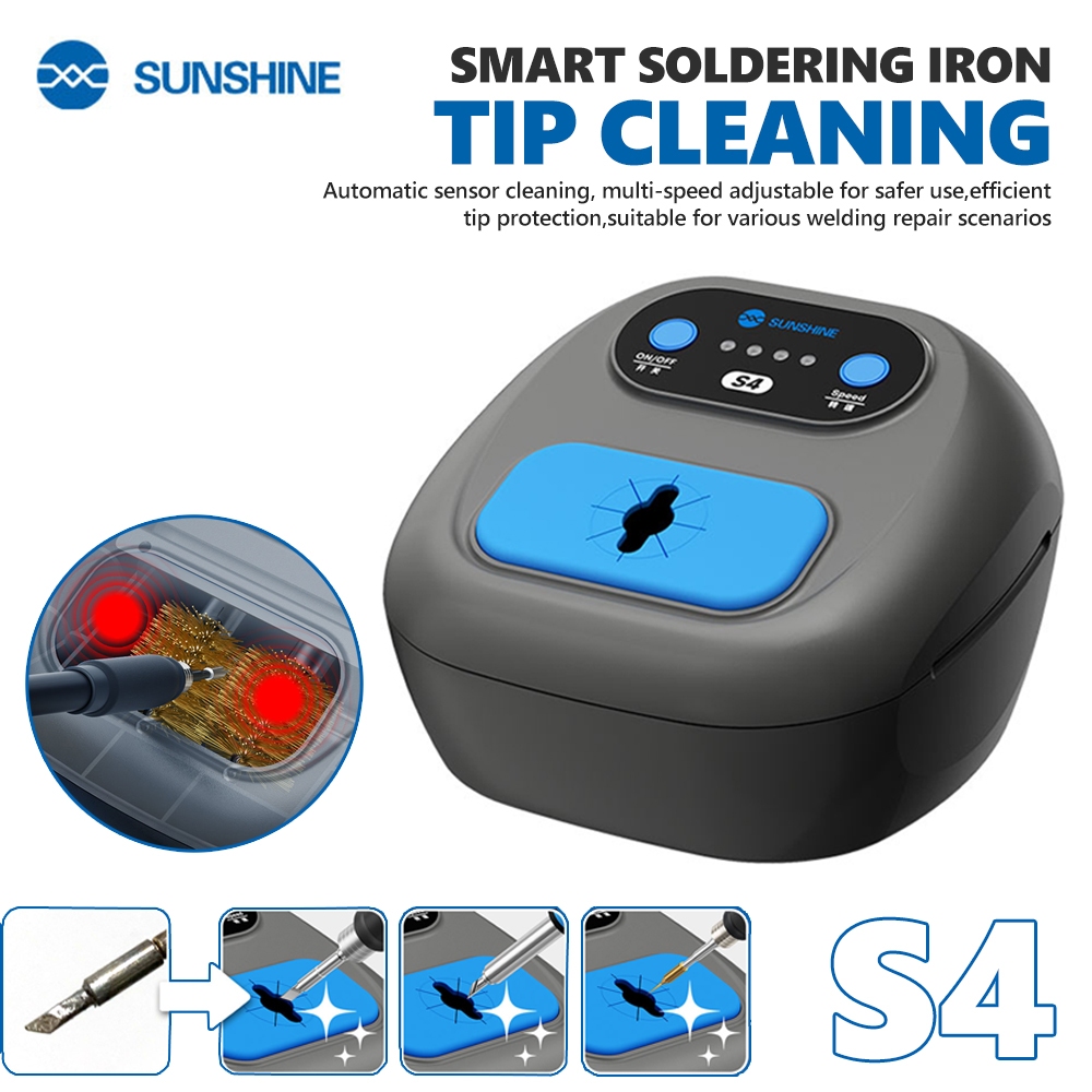 SUNSHINE S4 Adjustable Speed Automatic Soldering Iron Tip Cleaner