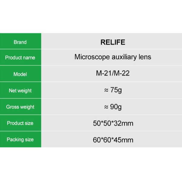 RELIFE M-21 / M-22 Stereo Microscope Auxiliary Objective Lenses - Image 9