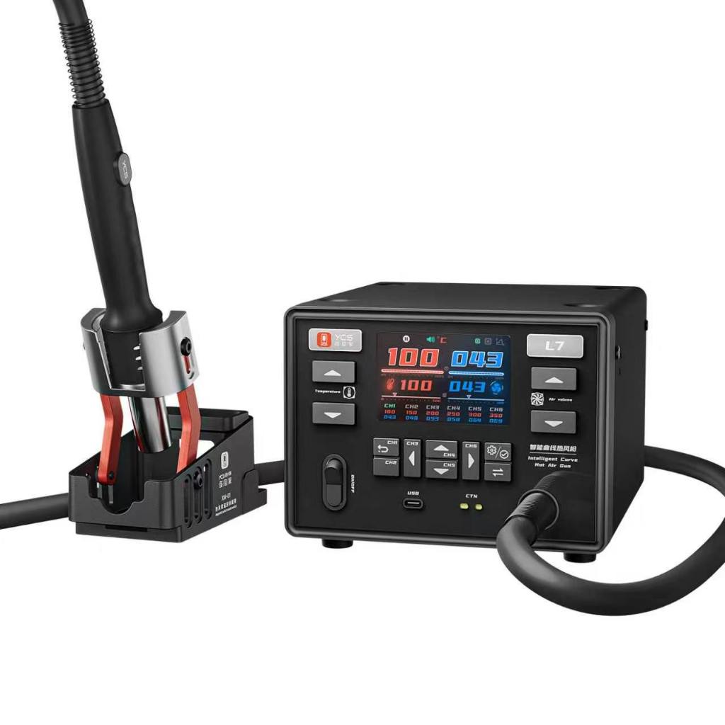 YCS-L7 1400W High Power Smart Automatic Temperature System Curved Hot Air Gun Station - Image 9