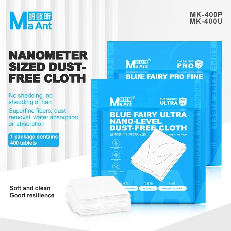 MaAnt MK-400P / MK-400U Anti-static Microfibre Industrial Dust-Free Wiping Cloths