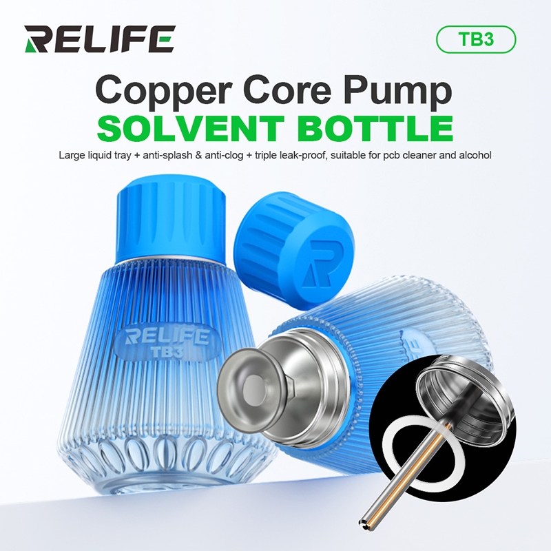 RELIFE TB3 Weighted Anti-Tip Base & Copper Pump Core & Triple Leak-Proof Solvent Bottle - 150ML