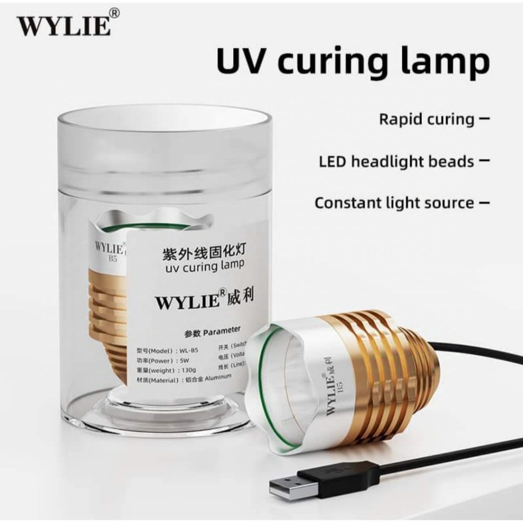 WYLIE B5 USB Green Oil UV Fast Curing Light for Mobile Phone Motherboard Repair