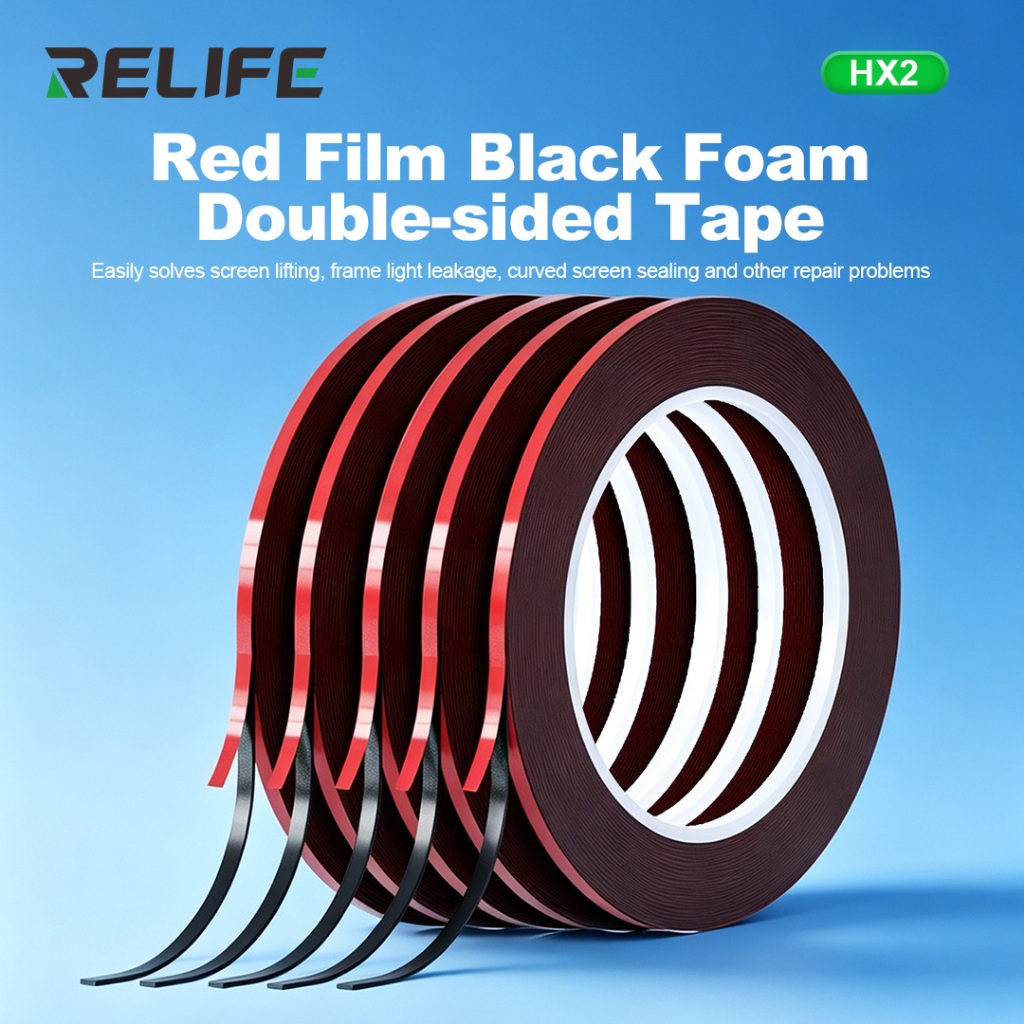 RELIFE HX2 Red Film Black Foam Double-Sided Tape  -10m Length