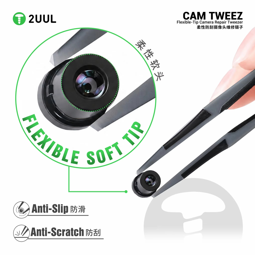 2UUL TW41 CAM TWEEZ No-Magnetic Flexible-Tip Camera Repair Tweezers - Image 5
