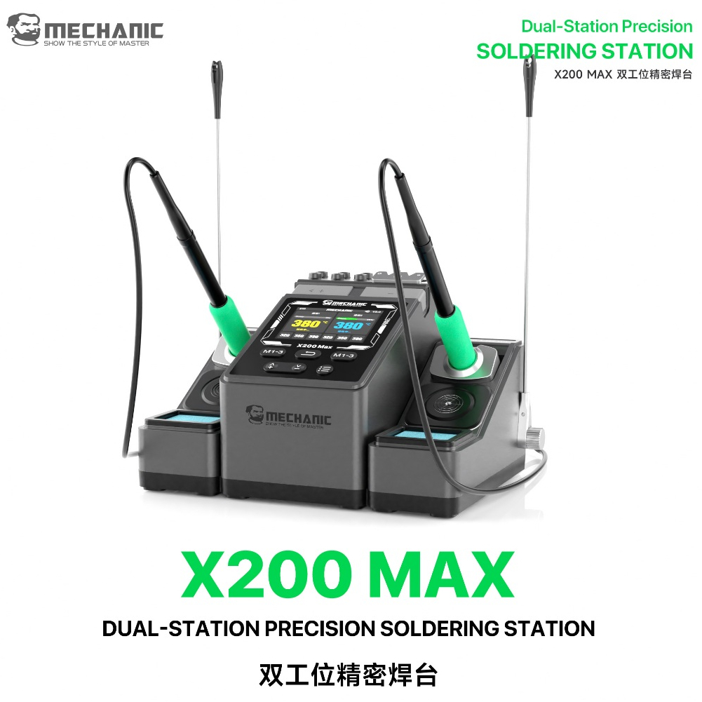 MECHANIC X200 Max Pen-Style Smart Temperature-Adjustable Dual-Station Precision Soldering Station