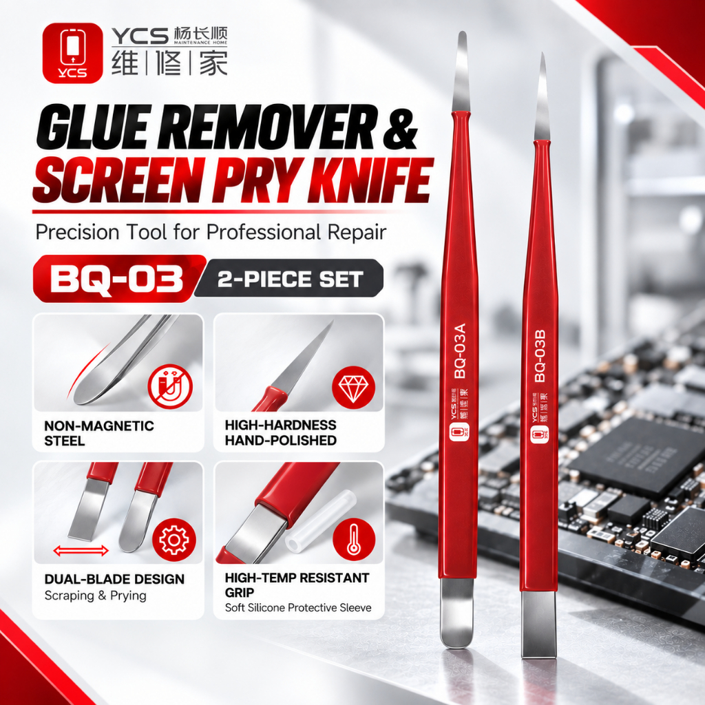 YCS BQ-03 Hand-Polished Glue Remover & Screen Pry Knife ( 2 PCS / Set )