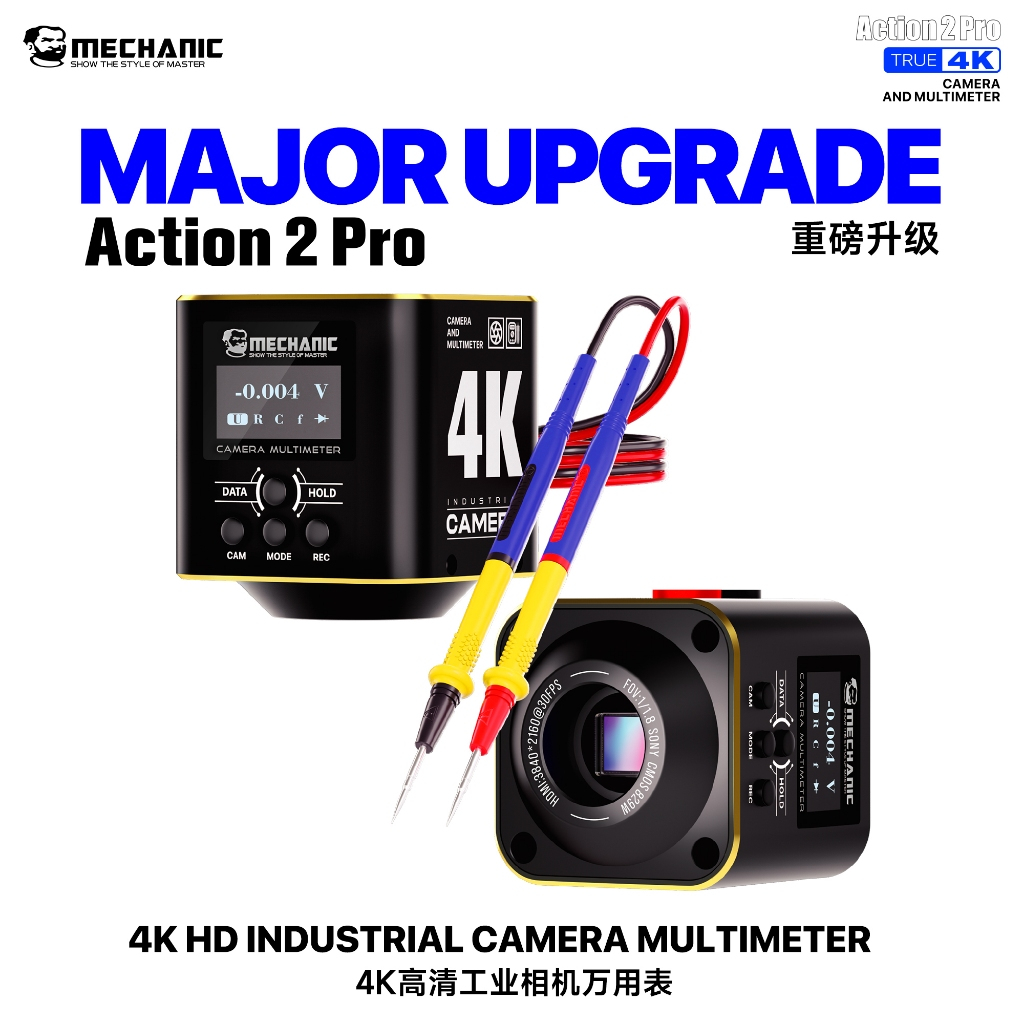 MECHANIC Action 2 Pro 4K HD Industrial Microscope Camera Supports Multimeter Measurement