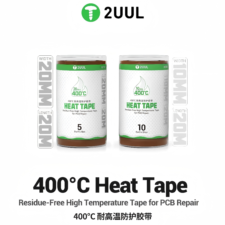 2UUL HT01 / HT02 Residue-Free High 400°C Heat Tape for PCB Repair Soldering Protection