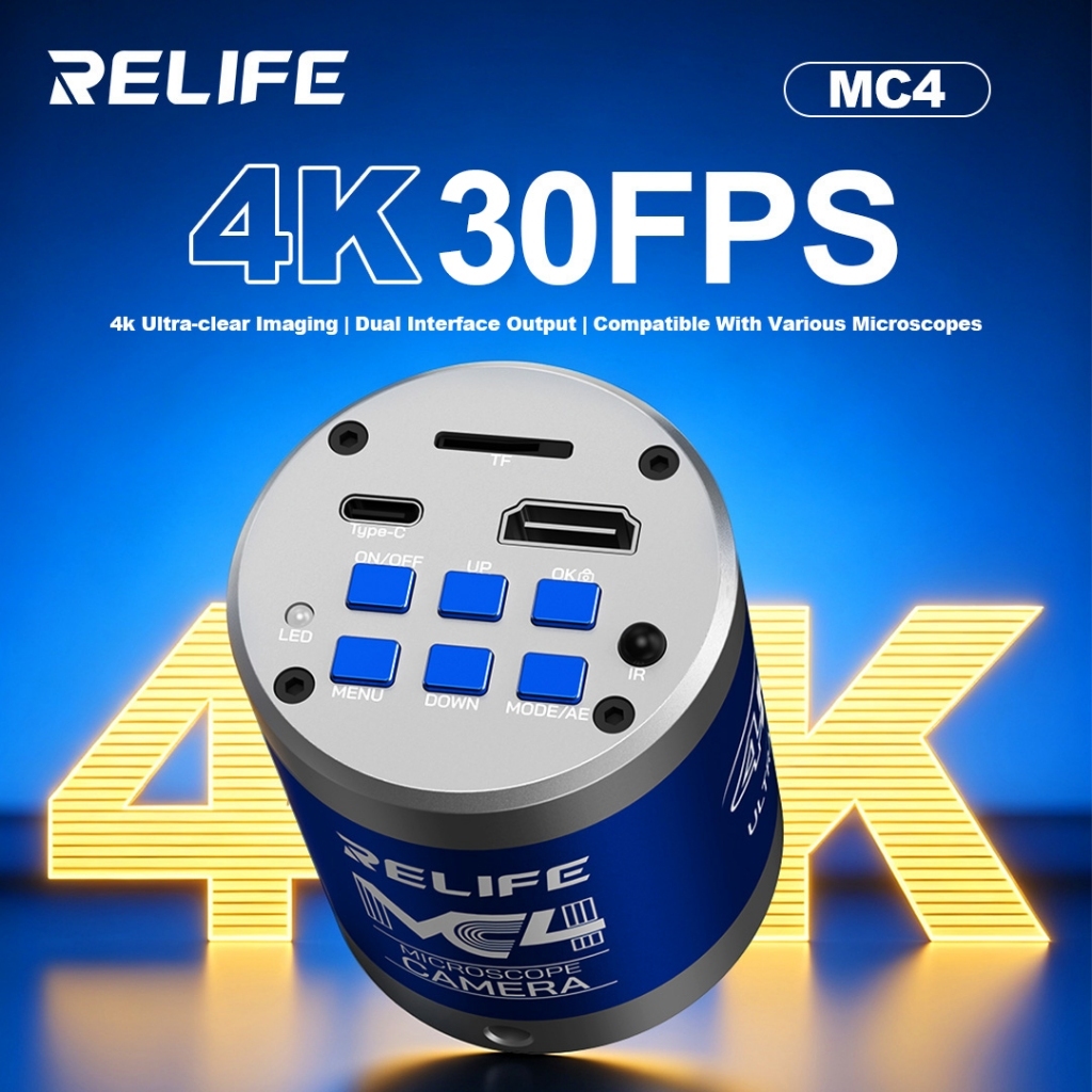 RELIFE MC4 8-Megapixel Dual-Interface Output 4K Ultra HD Camera Compatible with Various Microscopes