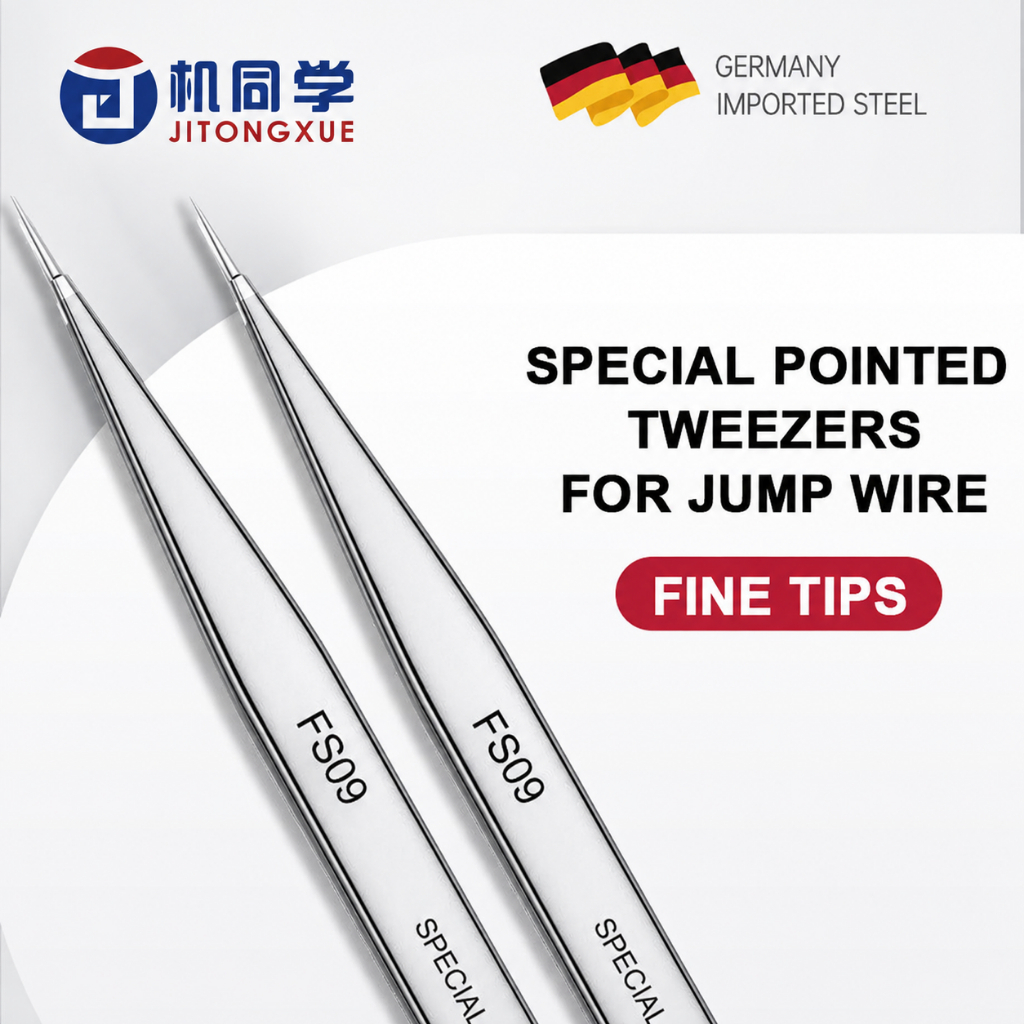 JTX x Fixst  FS09 Steel Special Pointed Tweezers for Jump Wire