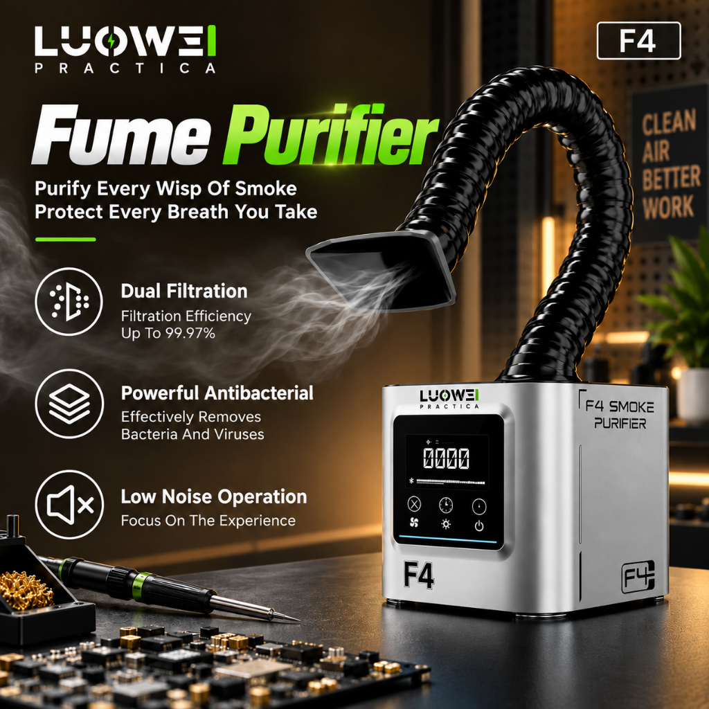 LUOWEI LW-F4 Black Hole Portable High-Performance Smoke Purifier with Real-Time PM2.5 Display ( Rigid Tube Version )