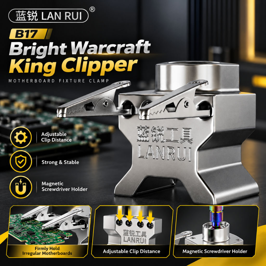 LANRUI B17 Bright Warcraft King Metal Clamp for Clamping Irregularly Shaped Motherboards