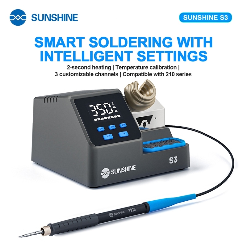 SUNSHINE S3 60W 3-Customizable Channels C210 Intelligent Digital Display Soldering Station