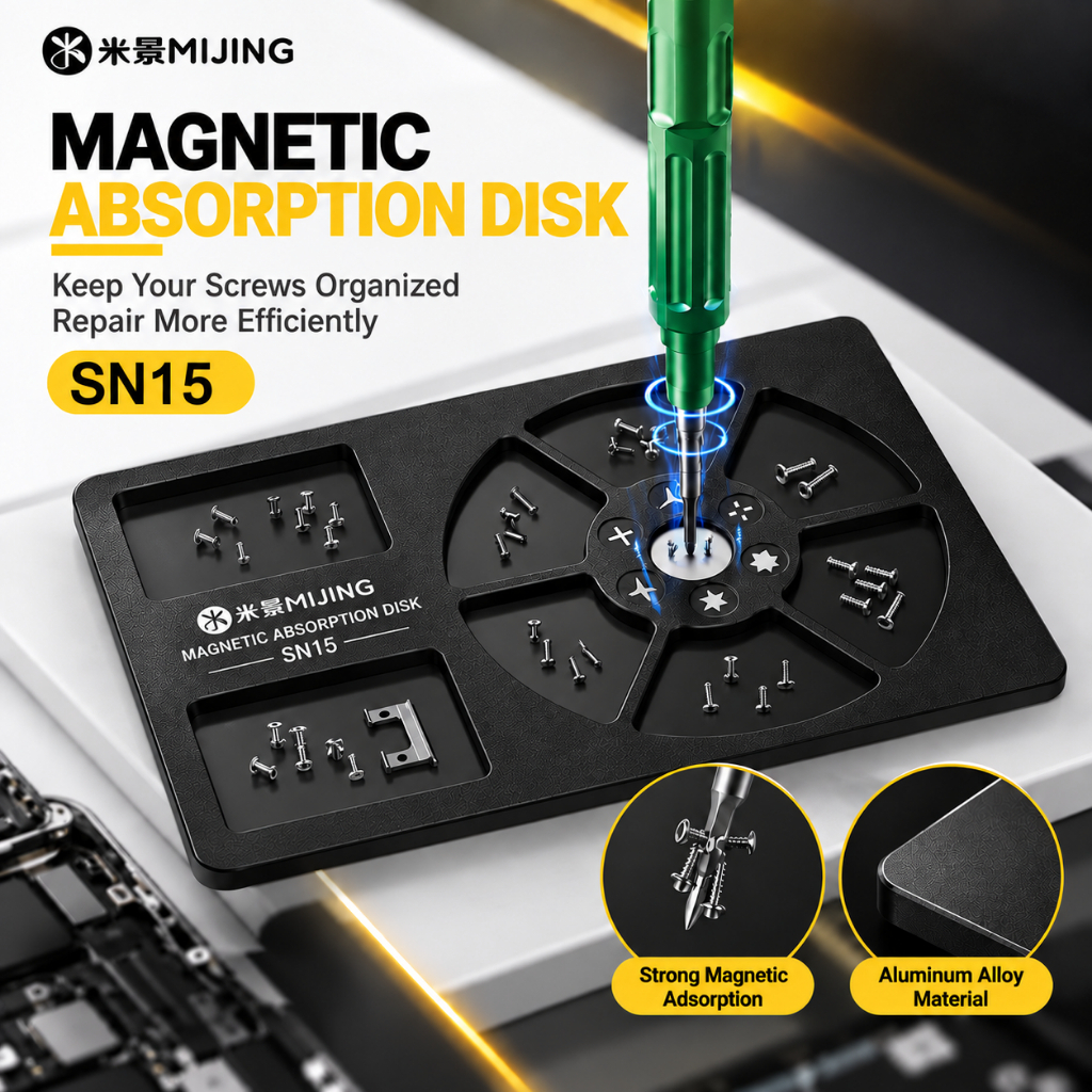 MIJING SN15 8-Compartment Aluminum Alloy Screw Magnetic Storage Mat