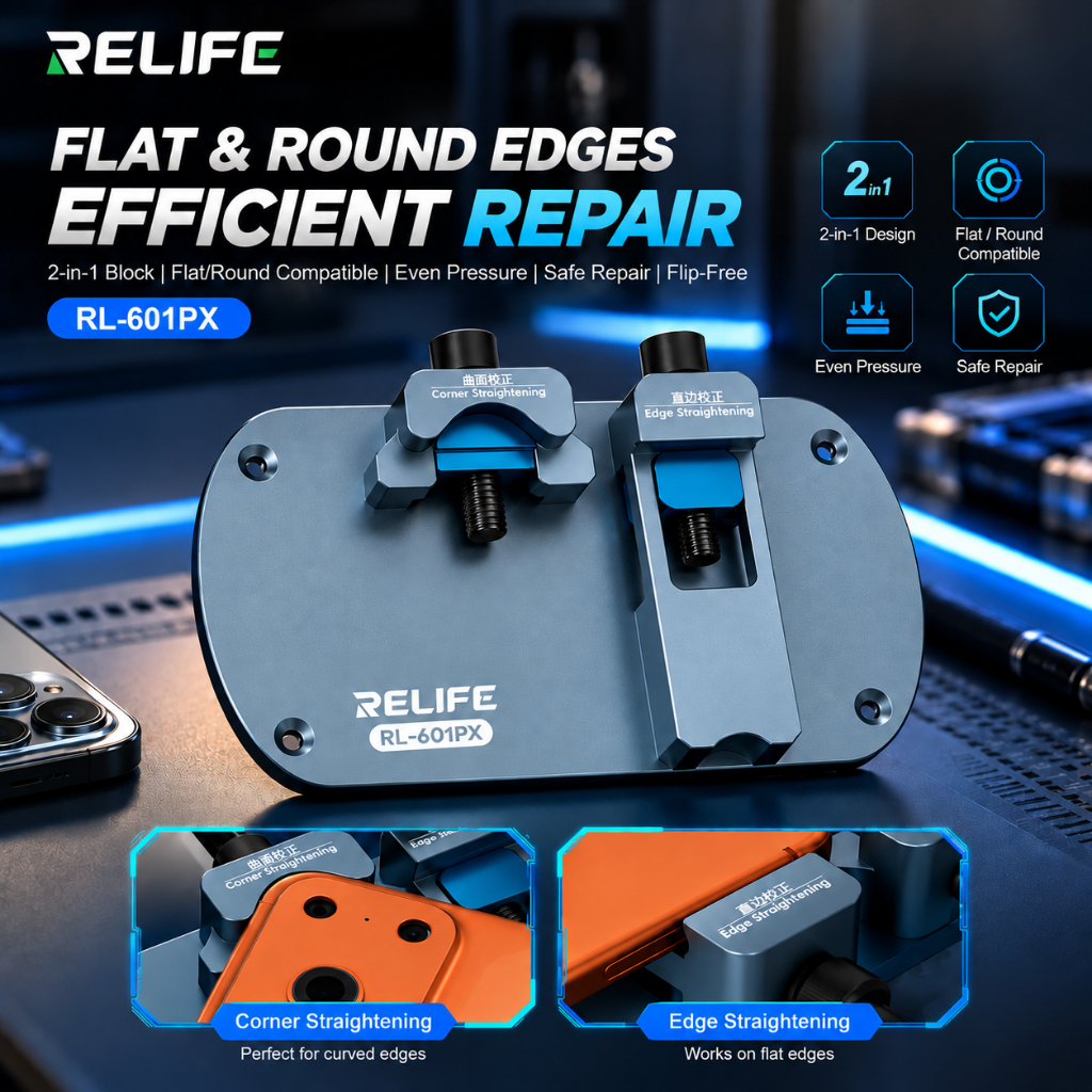 RELIFE RL-601PX Dual-Station Frame Corrector Support for IP Flat Edges & Rounded Corners