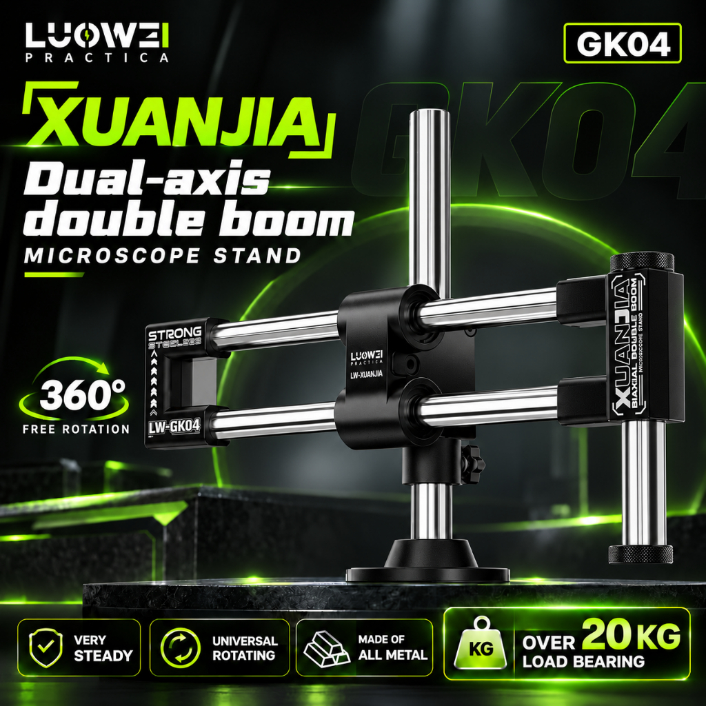 LUOWEI LW-GK04 Xuanjia Dual-Axis Dual-Arm Microscope Swing Arm Stand