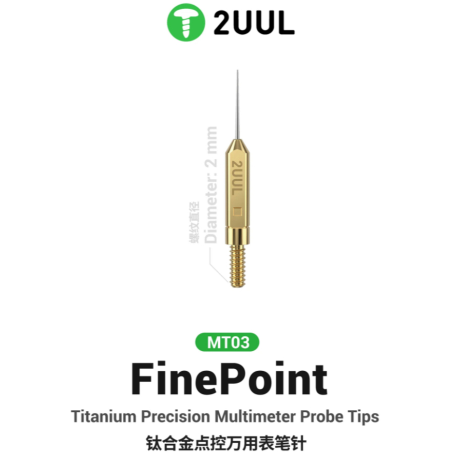 2UUL MT03 FinePoint Titanium Precision Multimeter Probe Tip ( Diameter 2mm )