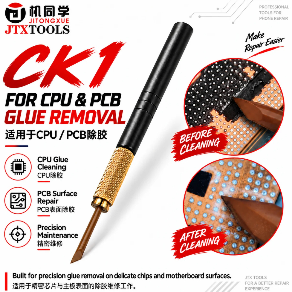 JTX CK-1 Specific Glue Removal Precision Angled Blade for CPU / PCB Black Glue Cleaning