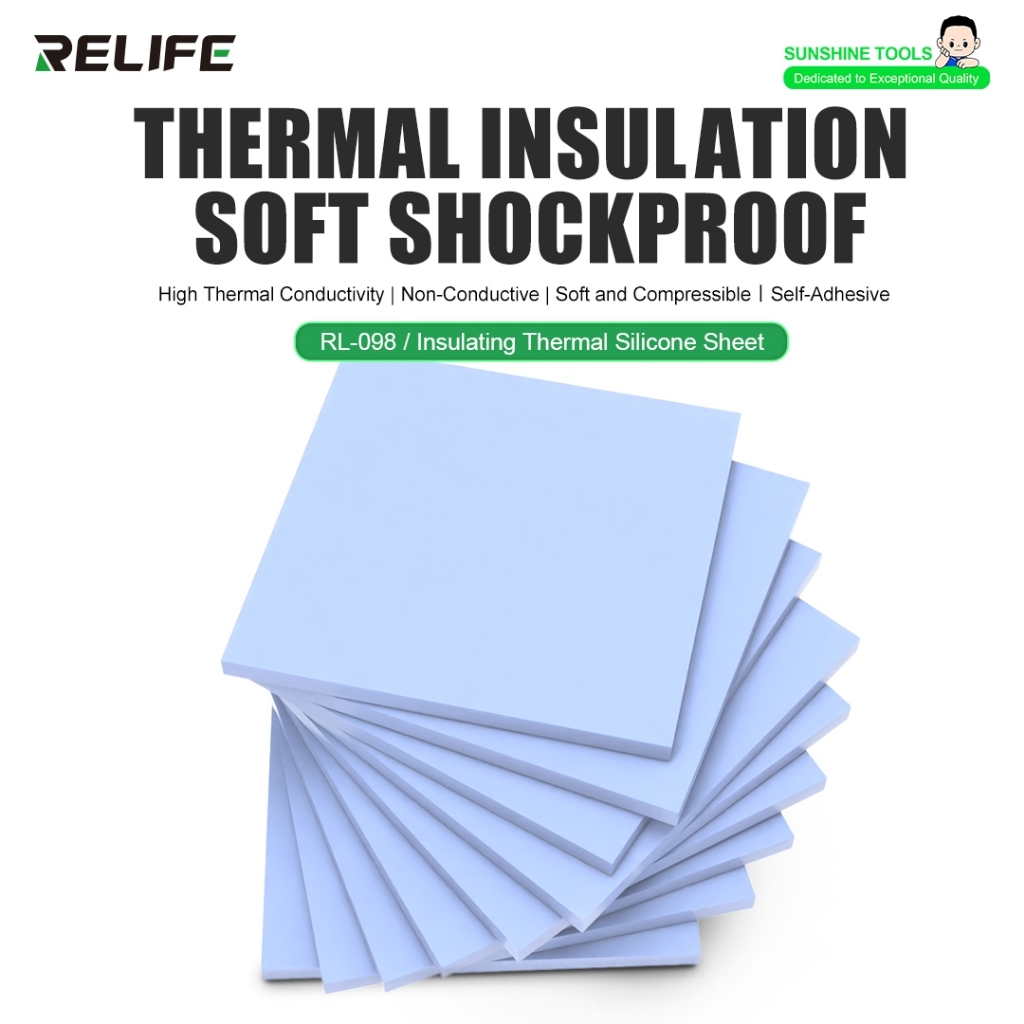 RELIFE RL-098 Thermal Silicone Pads ( 12x12x2mm ) - 100Pcs