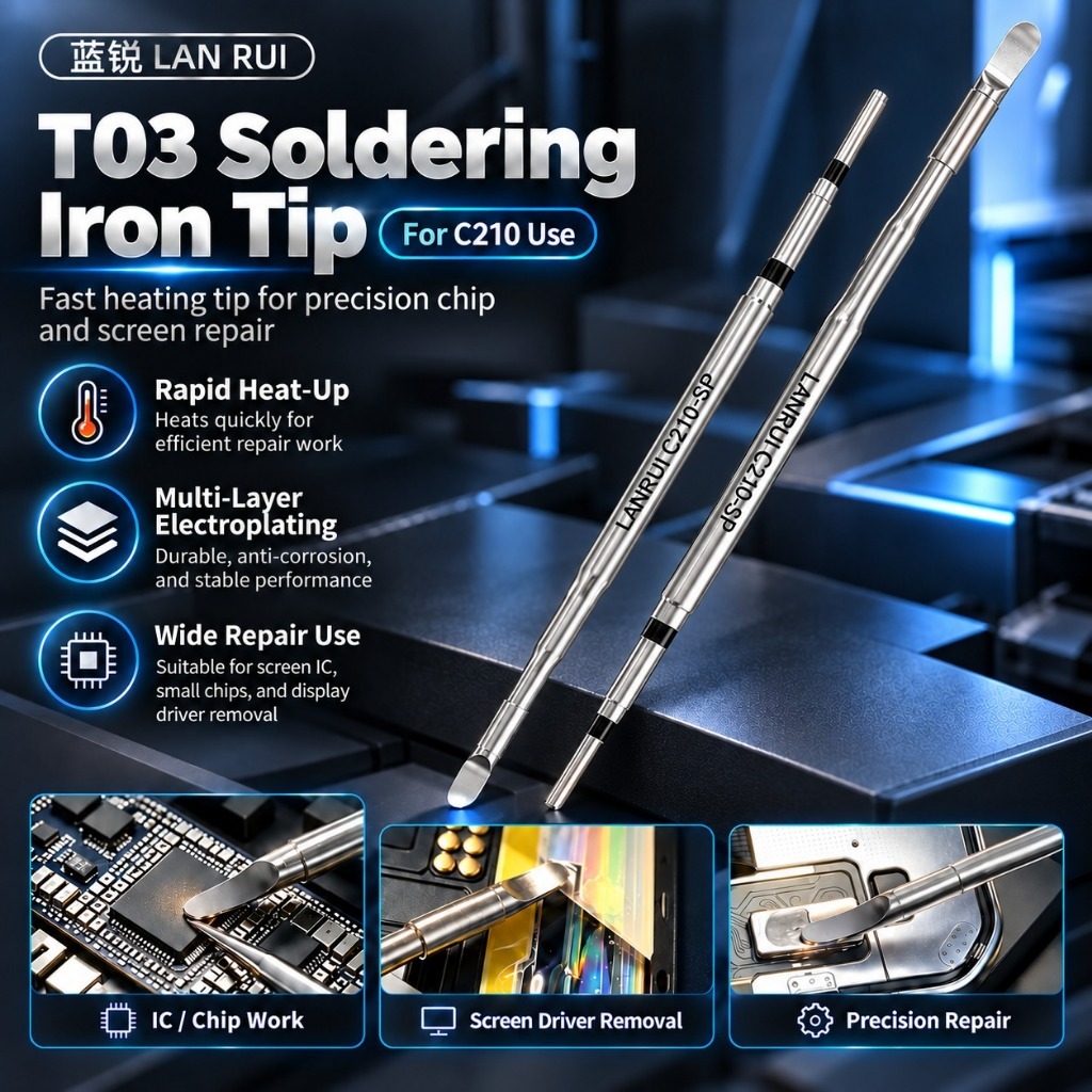 LANRUI T03 C210 Precision Flat Head Soldering Tip